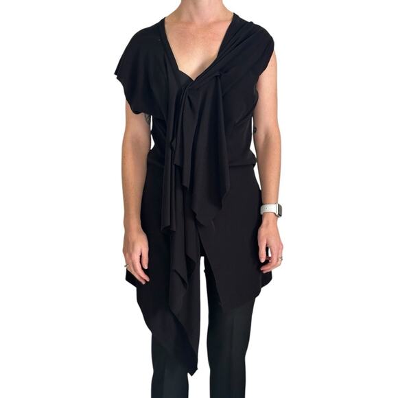 Yohji Yamamoto Cut And Sewn Asymmetric Top Black size XS - Picture 1 of 12